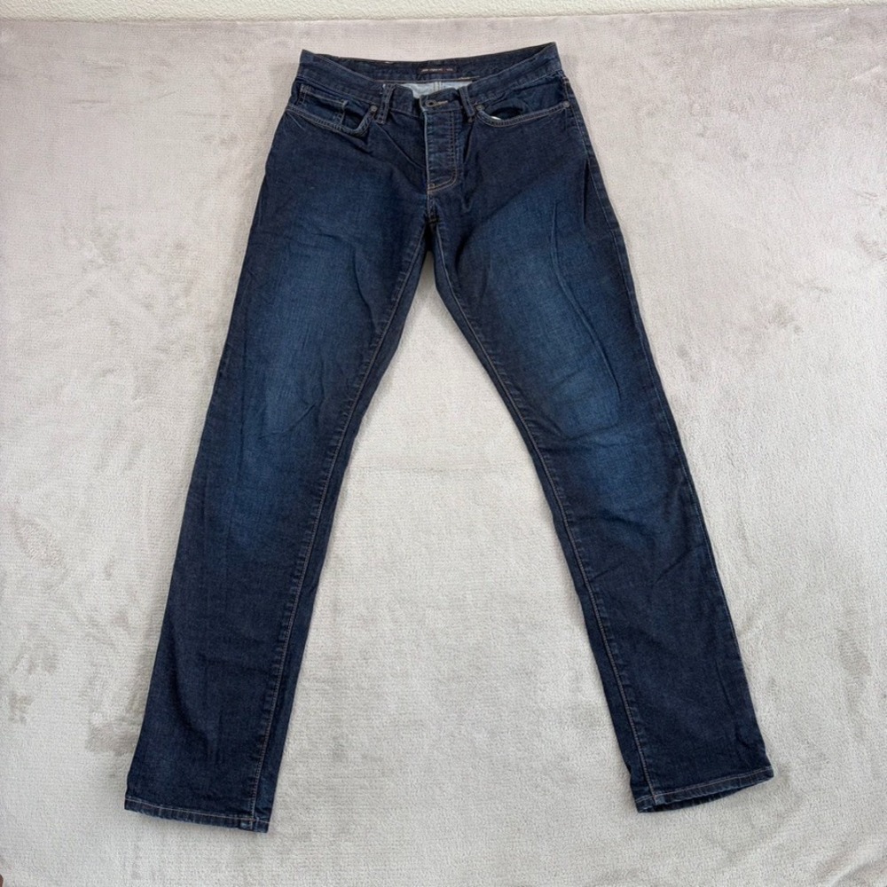 John Varvatos USA Slim Straight Jeans Men 30x33 Blue‎ Denim Button Fly Designer